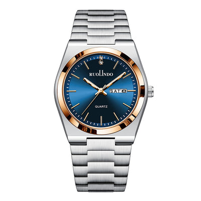 Reloj de Hombre Acero Inoxidable Doble Calendario con Esfera Luminosa - Image 8