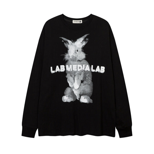 Sudadera Holgada Estampado Conejo Cuello Redondo Manga Larga - Image 5