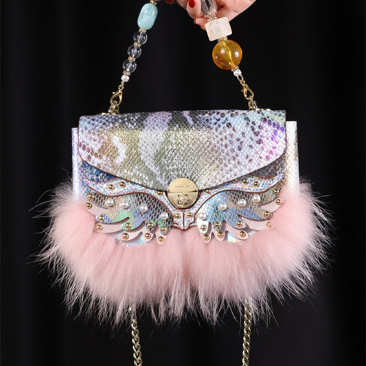 Bolso Bandolera Cuadrado Pequeño en Cuero Genuino para Mujer