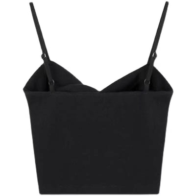 Blusa Cropped Plisada Negra Estilo Francés para Mujer - Image 3