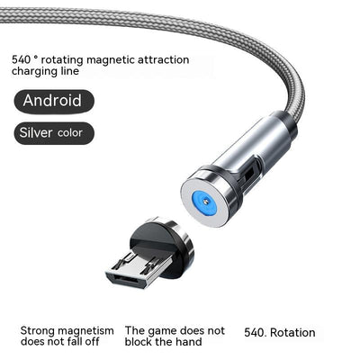 Cable Magnético 3 en 1 de 540° Rotativo - Carga Rápida Android, USB-C y Lightning - Image 9