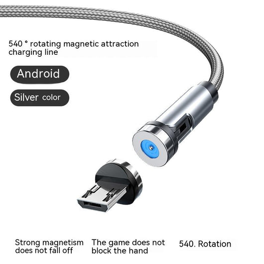 Cable Magnético 3 en 1 de 540° Rotativo - Carga Rápida Android, USB-C y Lightning - Image 9