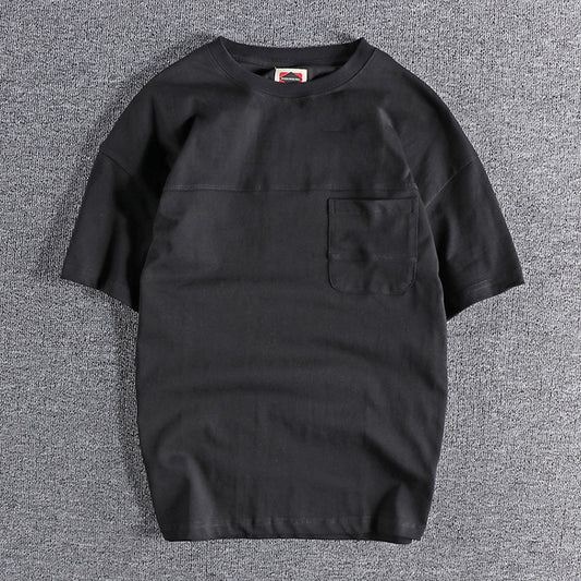 Camiseta de Algodón Vintage Holgada para Hombre