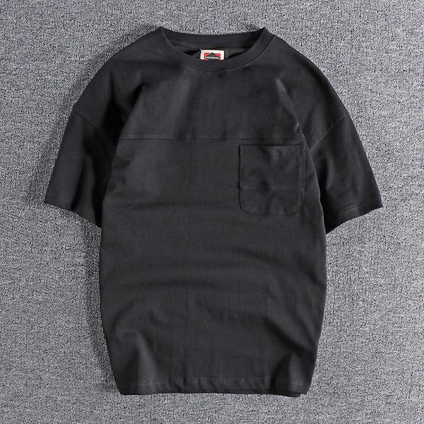 Camiseta de Algodón Vintage Holgada para Hombre
