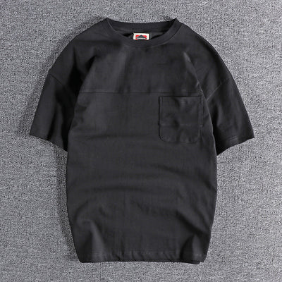Camiseta de Algodón Vintage Holgada para Hombre