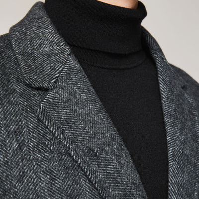 Abrigo Largo de Lana para Hombre - Gabardina Casual de Invierno - Image 9