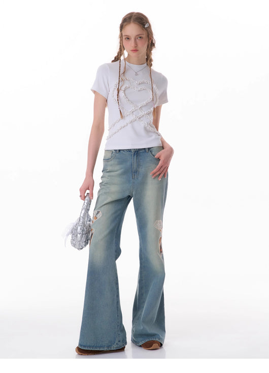 Jeans Rectos de Talle Alto con Detalle de Moño - Image 23