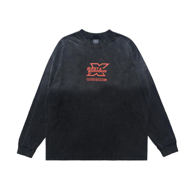 Camiseta Estampada Motociclista Manga Larga Teñida al Lavado - Image 2