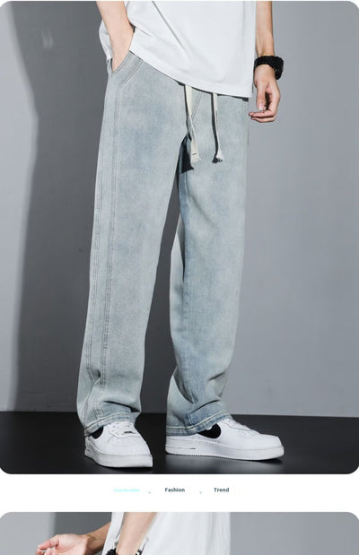 Pantalones Vaqueros Rectos Anchos para Hombre - Comodidad y Estilo Casual - Image 30