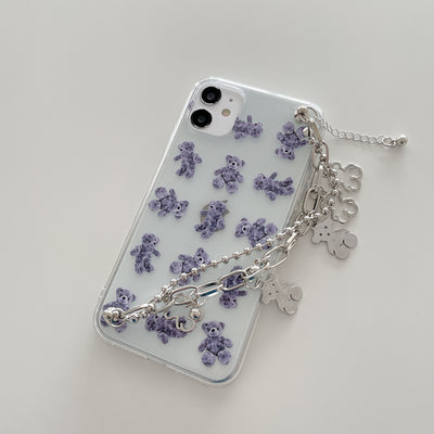 Funda Protectora Osito Fashion con Pulsera Cadena para Celular - Image 10