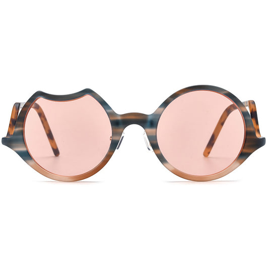 Gafas de Sol Unisex Bicolor con Diseño Irregular Mate - Image 4