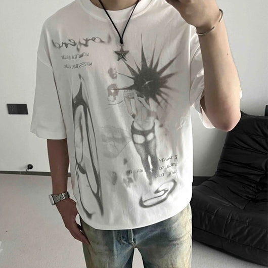 Playera Estampada Fuzzy 250g Manga Corta Premium