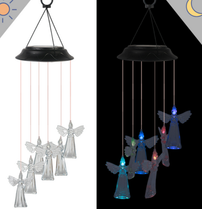 Lámpara Solar Cambia Colores con Carillón de Viento - Bola de Cristal Colibrí y Mariposa - Image 22