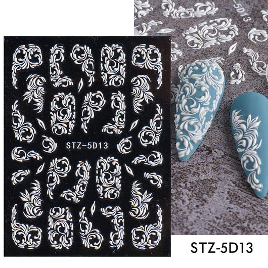 Stickers de Uñas 5D con Rosas Talladas en Estéreo - Image 8