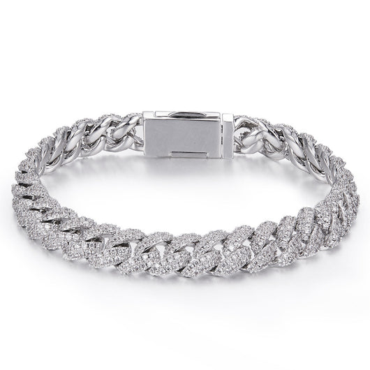 Pulsera o Collar Cubano de Plata con Diamantes Moissanita - Image 6