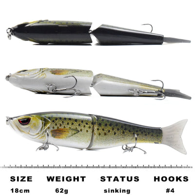 Señuelo Articulado de Cola Suave Estilo S para Pesca - Image 12