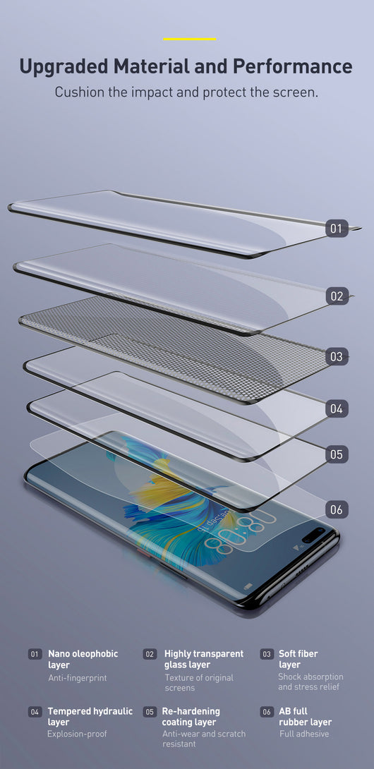 Protector de Pantalla Curvo Adhesivo Total para Mate40 Pro - Negro - Image 21