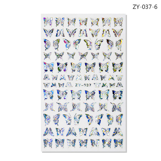 Calcomanías de Uñas Efecto Mariposa con Brillo Láser - Image 9