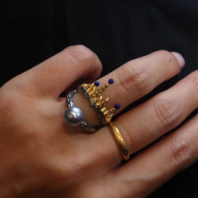 Anillo de Plata Esterlina con Baño Multicolor y Incrustaciones - Image 6