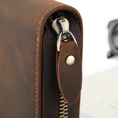 Bolsa de Cuero Genuino para Hombre Estilo Retro Clásico con Gran Capacidad - Image 13
