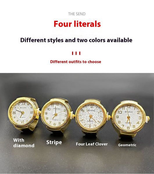 Reloj Anillo Versátil Dorado y Plateado - Diseño Minimalista All-Match - Image 14