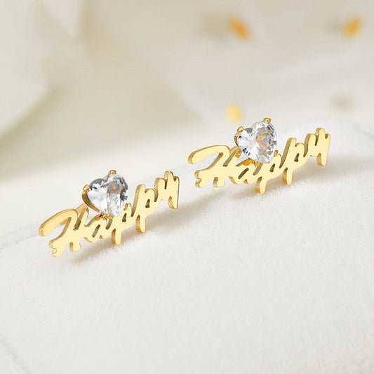 Aretes de Letra Inicial en Acero Inoxidable - Diseño Minimalista y Elegante - Image 2