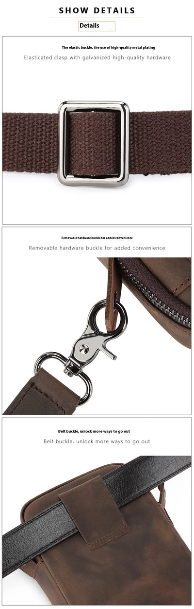 Bolsa Crossbody de Cuero para Teléfono y Accesorios - Diseño Asimétrico para Hombre - Image 14