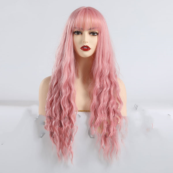 Peluca Larga Ondulada con Flequillo - Cabello Rizado Natural - Image 3