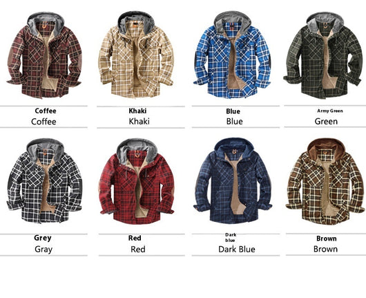 Chaqueta Acolchada Térmica a Cuadros con Capucha y Forro Polar para Hombre - Image 22