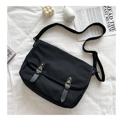 Bolsa de Mensajero Retro de Lona con Cierre Abatible y Detalles de Herrería - Image 25