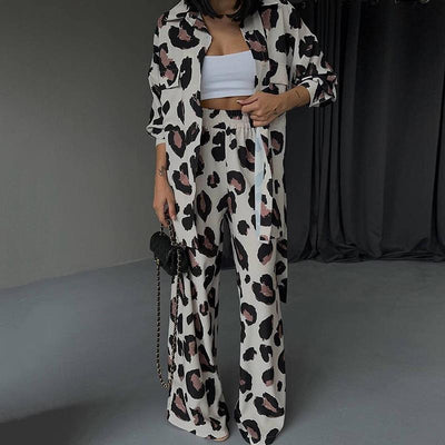 Conjunto de Dos Piezas: Blusa Estampada Manga Larga y Pantalón Ancho - Image 11