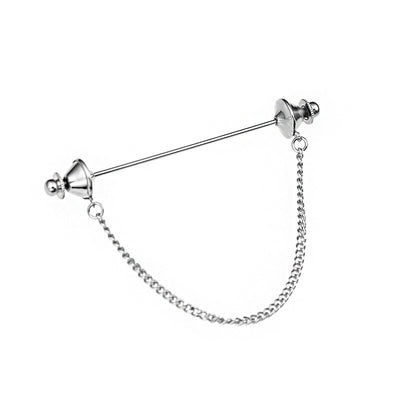 Broche de Camisa para Hombre con Cadena y Borla Metálica - Image 6