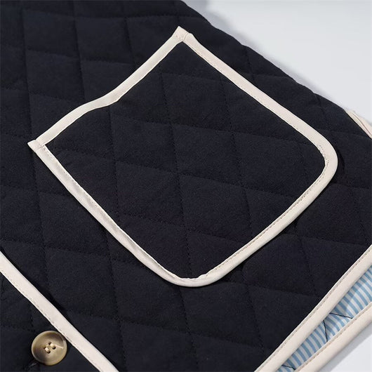Abrigo Acolchado Suelto con Patrón Diamante - Versátil y Cómodo - Image 11
