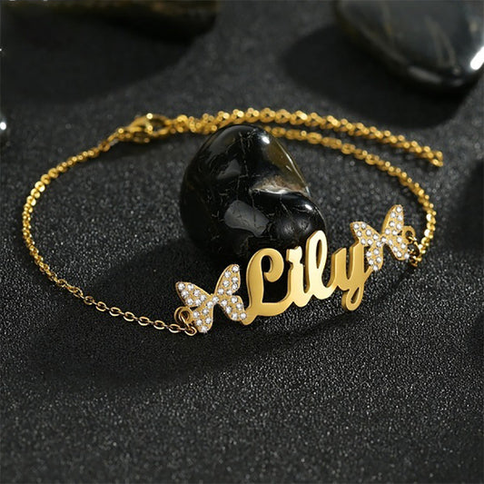 Pulsera de Acero Inoxidable con Letras Personalizadas para Mujer