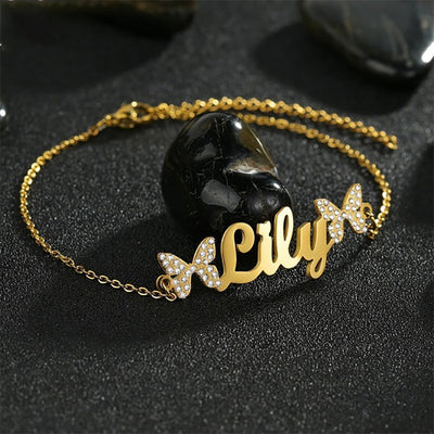 Pulsera de Acero Inoxidable con Letras Personalizadas para Mujer