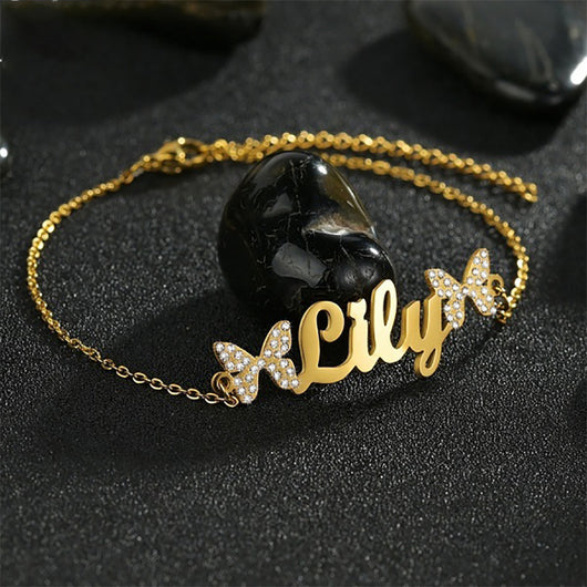 Pulsera de Acero Inoxidable con Letras Personalizadas para Mujer