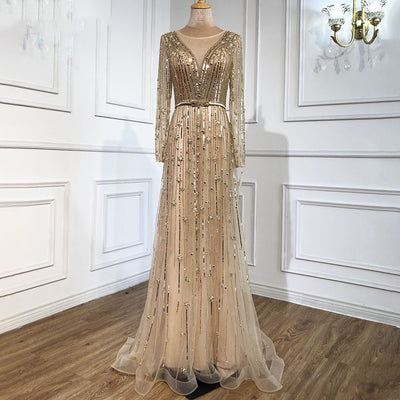 Vestido de Noche de Lujo con Cuentas para Banquete y Eventos - Image 4