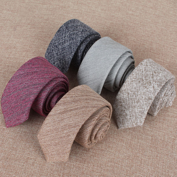 Corbata Formal Coreana 6cm Algodón Puro Color Liso para Hombre