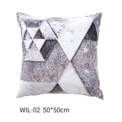Almohada de Lana Artesanal Estilo Nórdico Moderno con Funda de Cuero Sintético - Image 11