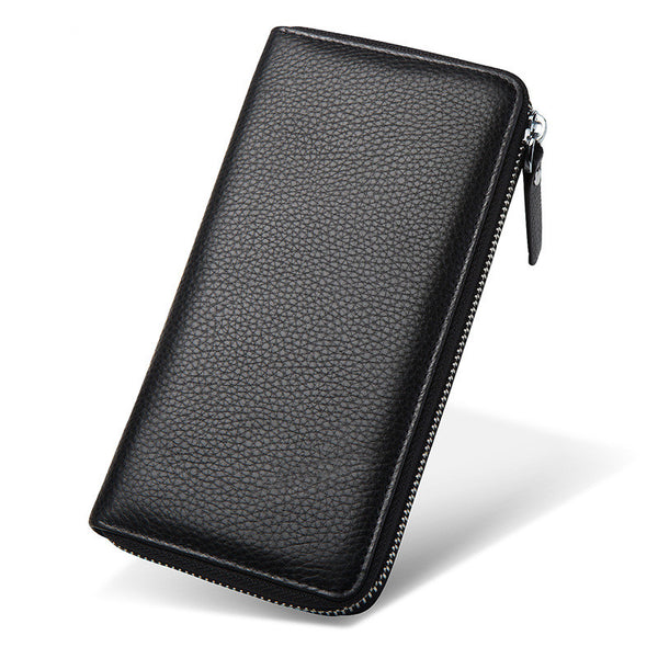 Billetera Larga de Cuero Genuino Premium - Portamonedas Ejecutivo