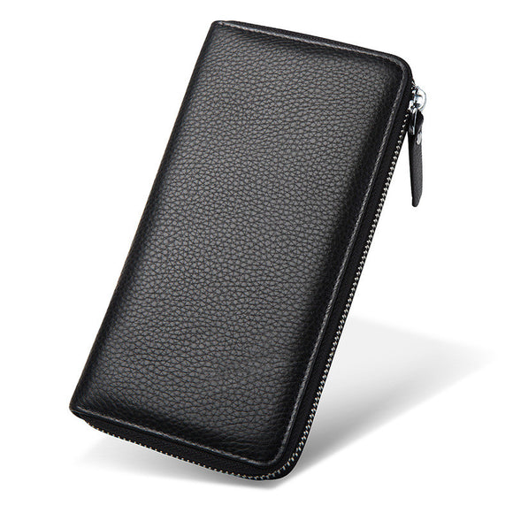 Billetera Larga de Cuero Genuino Premium - Portamonedas Ejecutivo