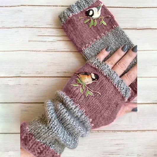 Guantes Cálidos para Mujer con Costuras y Bordados Elegantes - Image 16