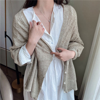 Cardigan de Punto Liso para Mujer - Abrigo Cálido de Hombros - Image 10