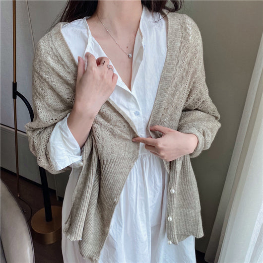 Cardigan de Punto Liso para Mujer - Abrigo Cálido de Hombros - Image 10