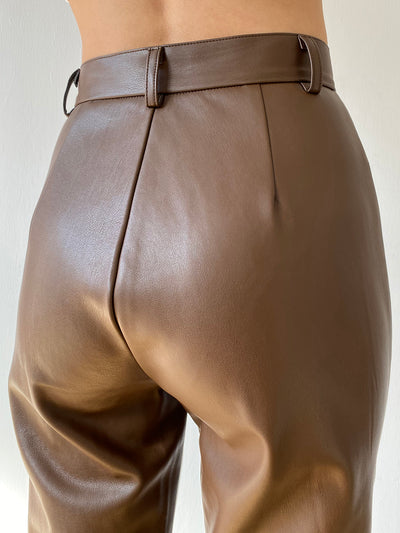 Pantalones de Cuero PU Cintura Alta Ajustados con Efecto Reductor - Image 4