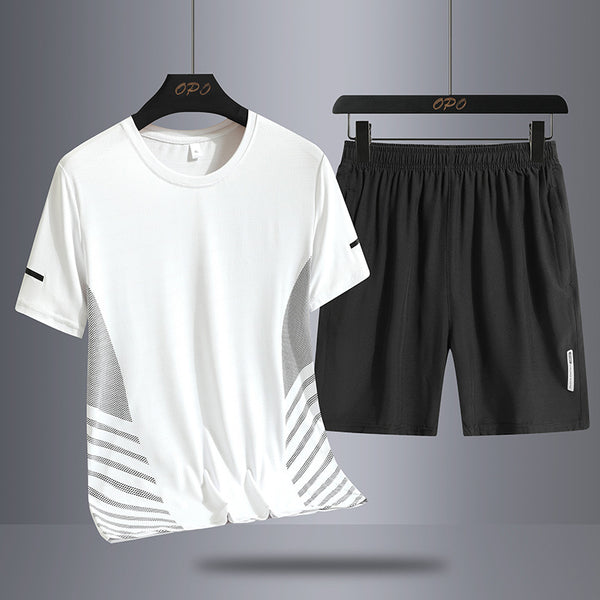 Conjunto Deportivo de Verano para Hombre - Camiseta y Shorts en Seda de Hielo Secado Rápido - Image 11