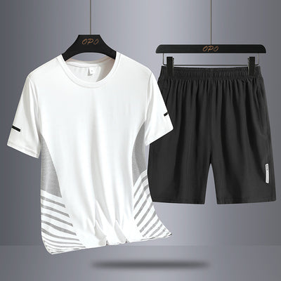 Conjunto Deportivo de Verano para Hombre - Camiseta y Shorts en Seda de Hielo Secado Rápido - Image 11