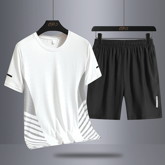 Conjunto Deportivo de Verano para Hombre - Camiseta y Shorts en Seda de Hielo Secado Rápido - Image 11