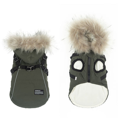 Abrigo de Algodón para Perros Bichon - Ropa de Otoño e Invierno con Correa - Image 7