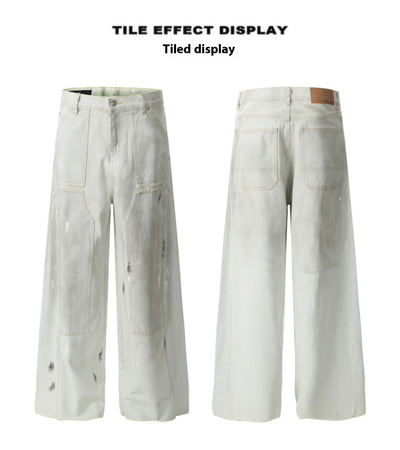 Pantalones Vaqueros Retro Sueltos Desgastados con Efecto Vintage - Image 10